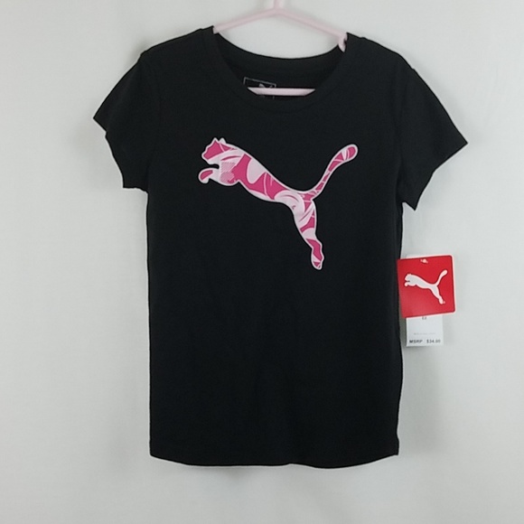 Puma Other - NWT Girls Puma Black shirt w/ Pink Puma